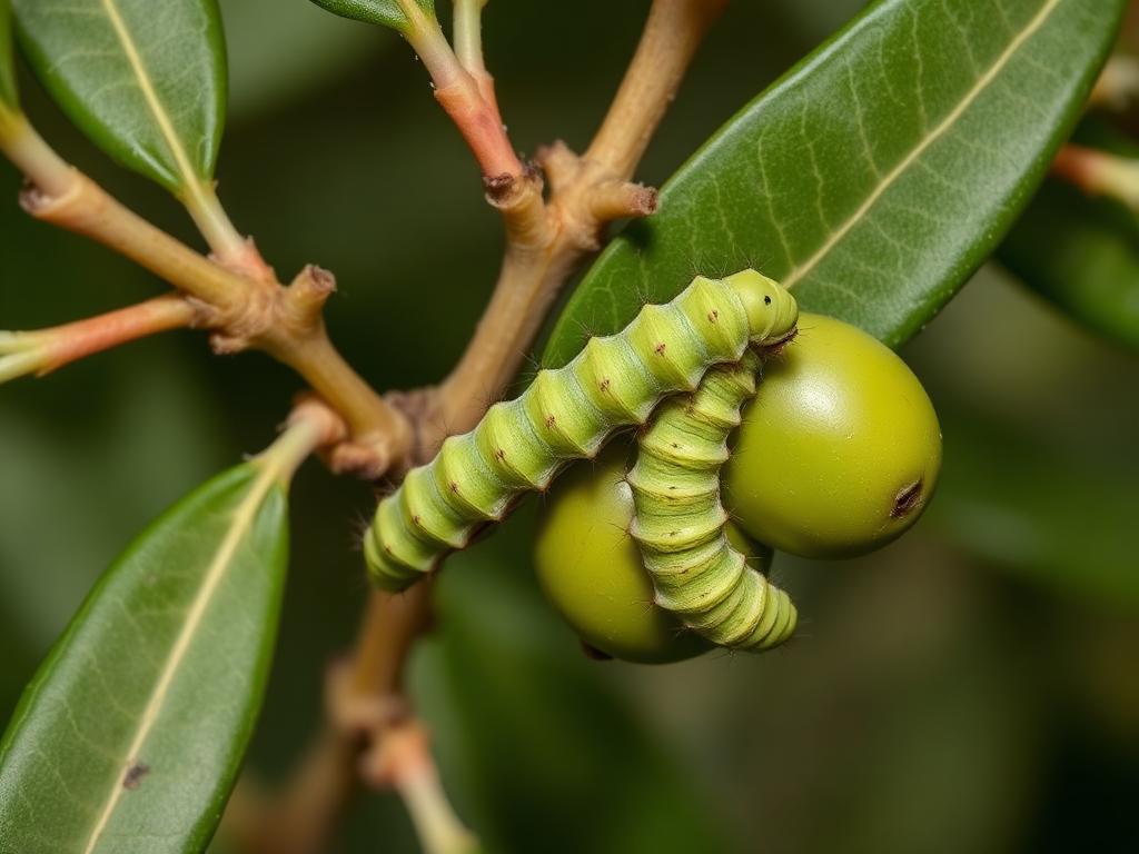 Κάμπια σε φύλλο